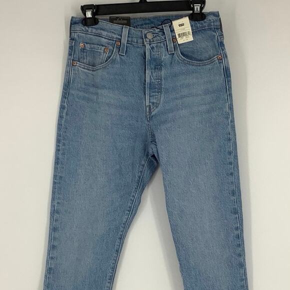 Levis 501 Womens 27x28 Light Wash Denim Skinny High Rise Jeans Stretch OS24-19 - Picture 5 of 12